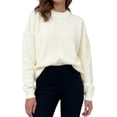 thumbnail image 3 of Women'S Knit Warm Sweaters Crew-Neck Warm Pullovers Long-Sleeve Solid Casual Base Layer Tops Color S, 3 of 6
