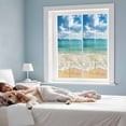 thumbnail image 3 of Ocean Beach Window Privacy Film, Blue Sky Waves Sand Horizon Shore Summer Static Cling UV Sun Blocking Heat Control Window Tint Day and Night, Non-Adhesive One Way Windows Privacy Cover 17.7''x39.3'', 3 of 7