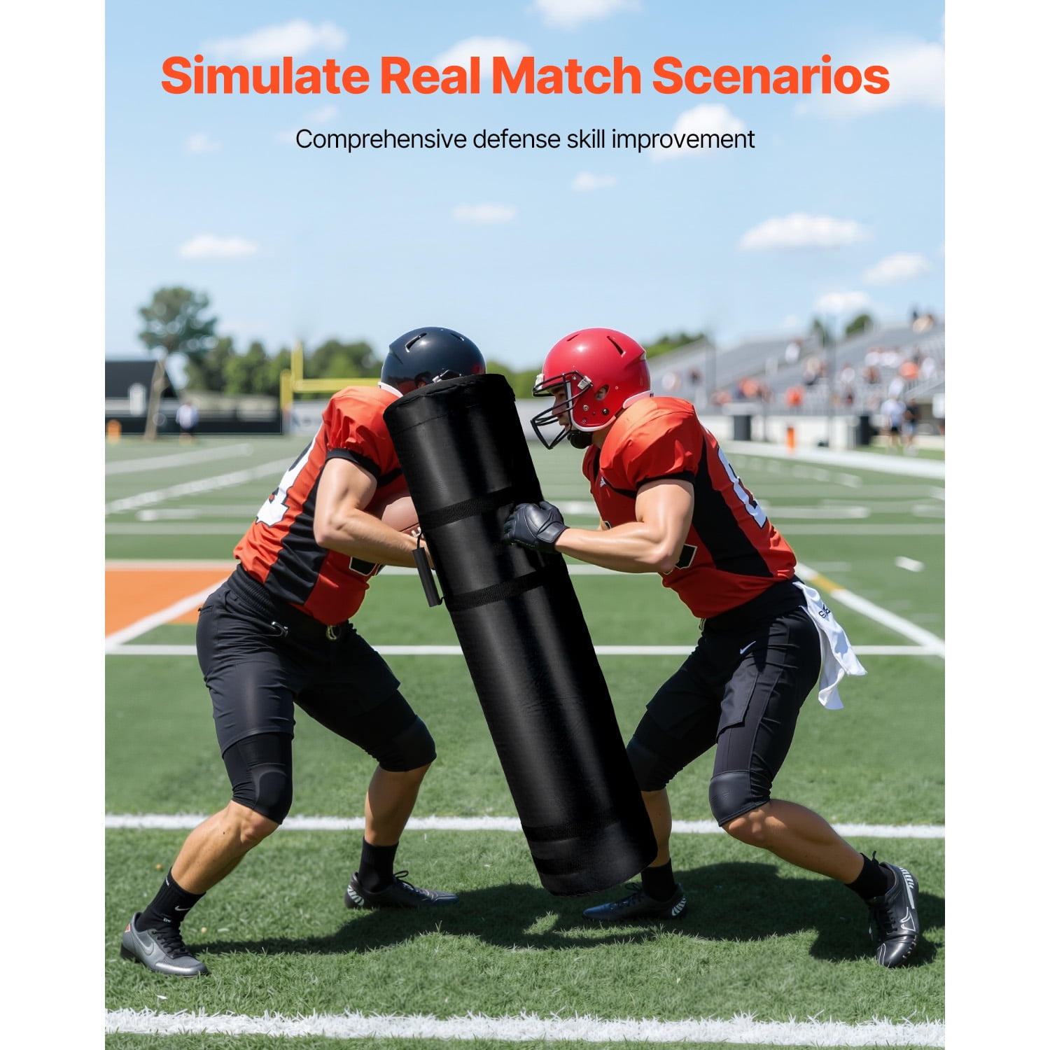 KFFKFF Soccer Training Dummy, 47.2 inch Practice Blocking Pad Gear, Robust Tackle Dummies with Grips, Ideal for Collision Drills, Kickboxing, Martial Arts, Athletic Training