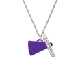 thumbnail image 2 of Delight Jewelry Acrylic 1.25" Purple Megaphone Silvertone Sisters Best Friends Forever Bar Charm Necklace, 23", 2 of 4