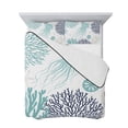 thumbnail image 7 of Teal Navy Blue Coastal Queen Size Down Alternative Comforter, Lightweight Comforter Quilt Bedding Set with Pillow Shams Coral Jellyfish Nautical All Seasons Bed Comforter Duvet Insert 90"x96", 7 of 7