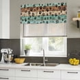 thumbnail image 4 of Teal Blue Brown Curtain Valances for Windows, Kitchen Valance Window Treatments Panel 2 Pack, Rustic Farmhouse Dog Paw Vintage Rod Pocket Short Curtains for Bathroom Bedroom 60 x 18 Inch, 4 of 8