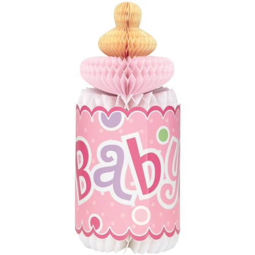 Polka Dot Girl Baby Shower Centerpiece Decoration, 12in, Pink, 1ct