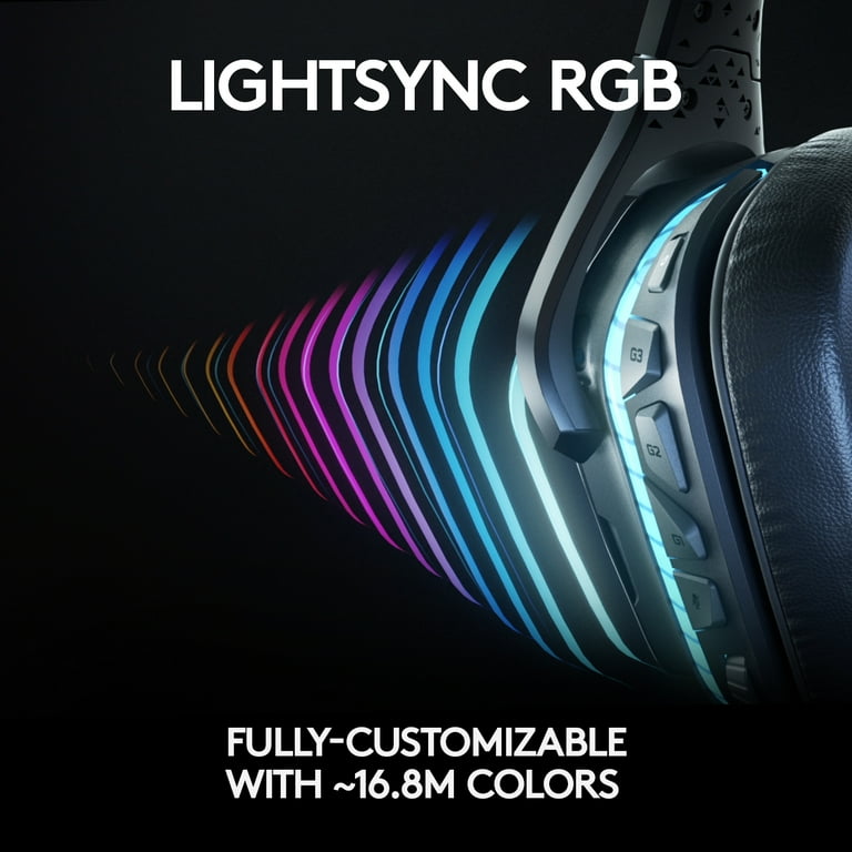 Logitech G935 Auriculares RGB inalámbricos Gaming, sonido envolvente 7.1,  DTS Headphone:X 2.0, transductores PRO-G de 50 mm, 2,4 GHz inalámbricos,  Micrófono volteable para silenciar, PC : Logitech: : Videojuegos