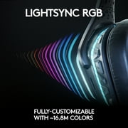 Logitech G935 Wireless Gaming RGB Headset, 7.1 Surround Sound, DTS Headphone:X 2.0, 50 mm PRO-G Drivers, 2.4 GHz Wireless, Flip-to-Mute Mic, PC