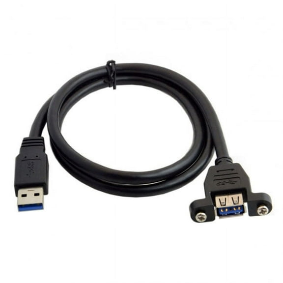 CY  USB 3.0 A Type Male to Female Extension Cable with Panel Mount screws 50cm