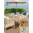 thumbnail image 5 of Outdoor Tablecloth with Umbrella Hole for Patio/Picnic/Party/Camping, Turquoise Birds Waterproof Table Cloth Rectangle Table Cover Washable, Retro Farmhouse Colorful Flowers Herbs (60"x 102"), 5 of 8