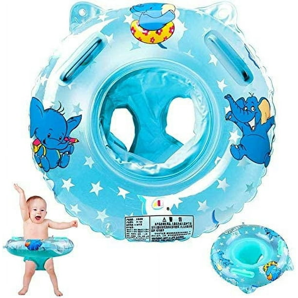 Flotador de natación para bebés, anillo de natación inflable con asiento flotante para niños de 6 meses a 6 años (azul) Adepaton LRWJ310-1