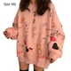 thumbnail image 4 of Qarigey Mujeres Cuello Camiseta Estampado Top Primavera Otoño Manga Larga Camisa Suelta M Prendas para la parte del cuerpo rosado XXL, 4 of 8