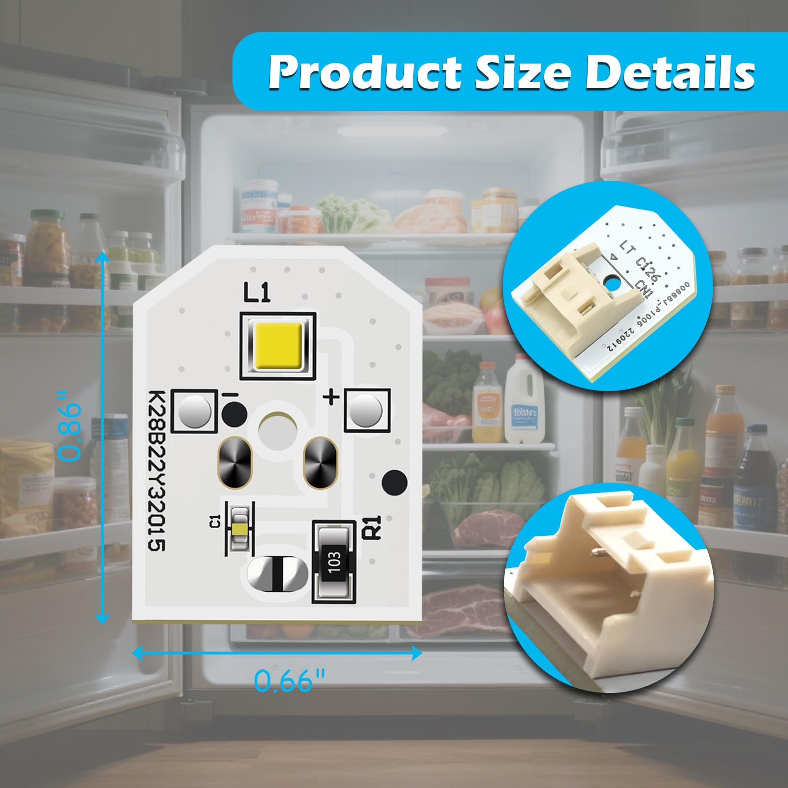 4Pcs WR55X11132 WR55X25754 Refrigerator LED Light for GE Refrigerator LED Light Replacement Replace WR55X30602 WR55X26486 CWE23SP3MJD1 CWE23SP3MKD1 CWE23SP3MLD1 CWE23SP4MFW2 CWE23SP4MGW2