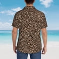 thumbnail image 6 of Balery Brown Leopard Print Men's Hawaiian Shirts Short Sleeve Beach Shirt Relaxed Fit Vacation Button Down Shirts-3X-Large, 6 of 9
