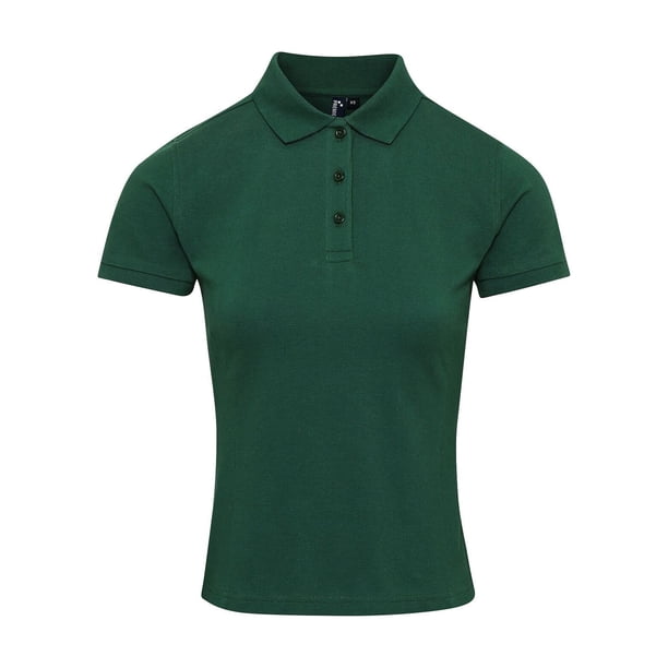 Premier - Polo Coolchecker Plus de Pique para Mujer (Verde botella)