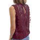 thumbnail image 4 of Blusa sin mangas informal transpirable con cuello en V y encaje para mujer para verano, 4 of 6