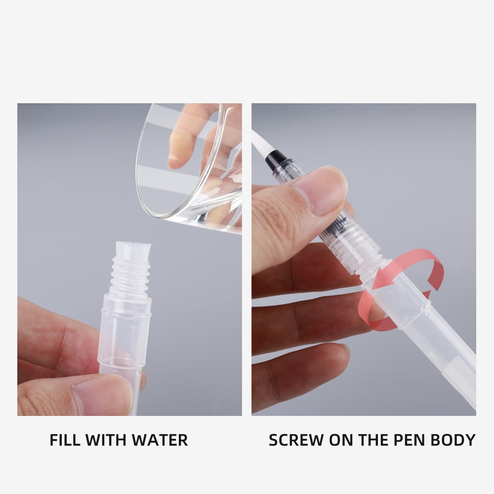 European Excellency, Refillable Water Brush Pen for Watercolor Painting - Water Pens for Crafting, Art Supplies for Artists - Watercolor Brush Pens for Blending, Painting, Journaling and Card Making