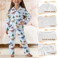 thumbnail image 6 of Yuyamidu Xmas Dinosaur Button Pajama Set of 2 Kids Long Sleeve Night Shirt & Long Pants Christmas Loungewear Pj 11-12 Boys Girls Sleepwear for Spring Fall Winter, Blue, 6 of 7