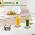 thumbnail image 6 of Yayeee 6 PCS Drink Coasters with Holder Set Woven Absorbent Round Tabletop Hot Pad, Green Floral, 6 of 7