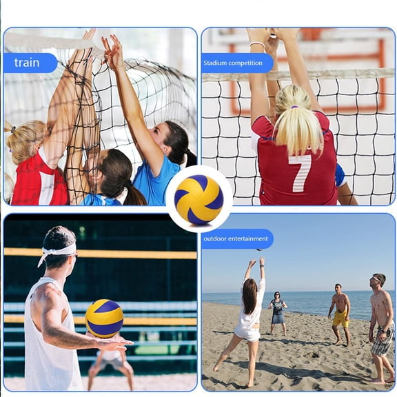 QHUDLV Standard Size 5 Volleyball - Soft PU Waterproof Training Ball, Easy Inflate for Outdoor/Indoor Play, Suitable for All Ages & Skill Levels