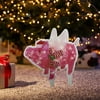 Musuos Cute Light Christmas Pig Decoration with Wings Striped Scarf Romantic Holiday Ornament