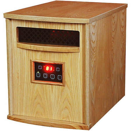 LifeSmart Power Plus Copper 1500 6-Element Infrared Quartz Heater, Natural Oak