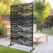 Miumaeov 3.7ft x 6ft Black Steel Outdoor Panel Privacy Screen