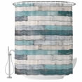 thumbnail image 2 of Turquoise Grey Wooden Waterproof Fabric Shower Curtain,Farmhouse Teal Wood Waterproof Fabric Shower Curtain for Bathroom Curtains Bathtubs Hotel Shower Curtains with 12 Hooks Extra Long 72x96, 2 of 8
