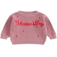 thumbnail image 1 of Baby Valentine Pullover Sweater Knitted Letter Embroidery Fall Winter Warm Tops, 1 of 6