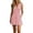 Pink, variant on Swanpen Women's V Neck Sleeveless Ruched Skort Romper Short Jumpsuit with Side Pockets Summer Casual Beach Outfit