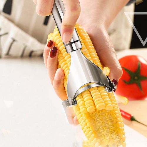 Kitchen Tools Corn Peeler,with Ergonomic Handle Corn cob Peeler Stainless Steel Corn thresher core Cutter