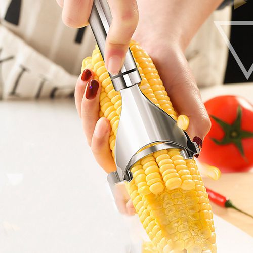 Kitchen Tools Corn Peeler,with Ergonomic Handle Corn cob Peeler Stainless Steel Corn thresher core Cutter