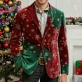 thumbnail image 6 of Tqyyweavej Men's Christmas Blazer Xmas Theme Party V-neck Corduroy Suit Fall Ugly Jacket Christmas Gifts for Men, Size S to 4XL, 6 of 8