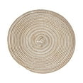 thumbnail image 2 of Round Woven Placemats,Woven Vinyl Placemats,Washable Plastic Placemats,Easy Clean Polypropylene Table Mats In Solid & Summer Colors for Home,Kitchen,Office Decor(Beige,15Inch), 2 of 9