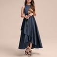 thumbnail image 4 of NIEWTR Robes pour Filles Coupe Classique Évasée Sans Manches Robe d'Été Douce et Confortable Tenue de Pique-Nique (Marine, 2-3 Ans), 4 of 5