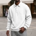 thumbnail image 2 of LRGSHF Men's Quarter Button Collared Sweatshirt Fall Winter Casual Pullover Sweaters Solid Color Long‑Sleeve Pullover Top, 2 of 7