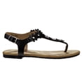 thumbnail image 5 of Beverly Hills Polo Club Kid Girls Thong Sandal with Multi Flower Accents, Black, 2, 5 of 6