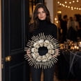 thumbnail image 4 of Halloween Skull Wreath with Skeleton Hand Bones, Spooky Gothic Artificial Golden Eyes Skeleton Bone Wreath, Front Door Wall Porch Hanging Decor for Halloween Party House Indoor Outdoor Decorations, 4 of 6