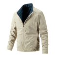 thumbnail image 3 of Dpytoraw Men Double Zipper Stand Up Collar Casual Jacket Winter Business Fashionable And Comfortable Jacket, 3 of 3