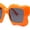 Orange - Black, variant on Bubbly Hazy Cloud Shape Rectangle Funky Runway Sunglasses All Black