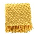 thumbnail image 1 of Manta con borlas, suave, con textura de burbujas, ligera y cálida, para cubrir el sofá, decoración del hogar, 1 of 5