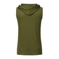 thumbnail image 6 of Puntoco Mens Clothing Clearance,Men Fitness Muscle Print Sleeveless Hooded Bodybuilding Pocket Tight-Drying Tops Army Green, 6 of 9