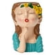 thumbnail image 1 of jarrón con escultura de cabeza humana, jarrón , , Azul Zulema Maceta de florero de busto, 1 of 7