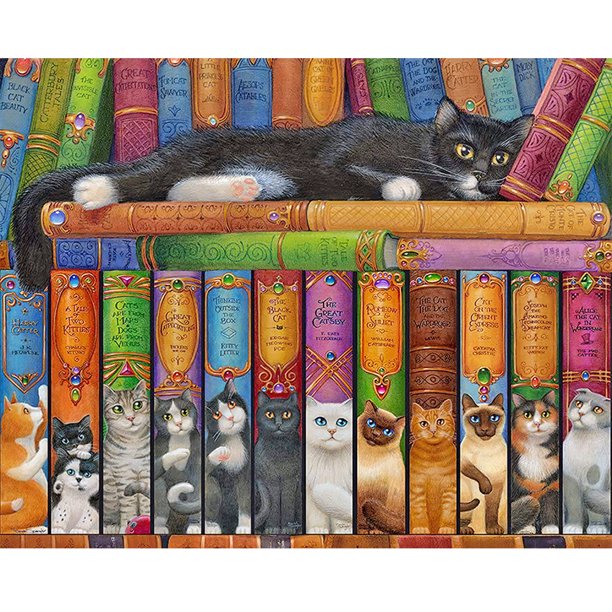 Pintura de diamante (DE6325) 5D DIY Gatos lindos Kit redondo completo Manualidades Decoración del hogar (NH089) 30x40cm Hugtrwg Para estrenar