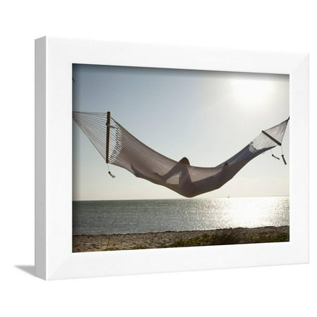 Woman in a Hammock on the Beach, Florida, United States of America, North America Framed Print Wall Art By Angelo