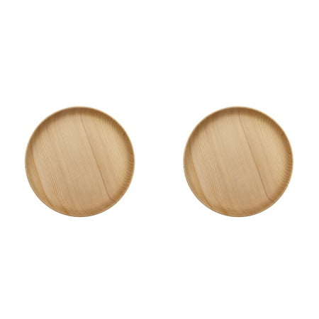 

Wooden Dinner Plates Bamboo Eco Friendly Cutlery Reusable Snack Dishes for Parties Grill Set of 2