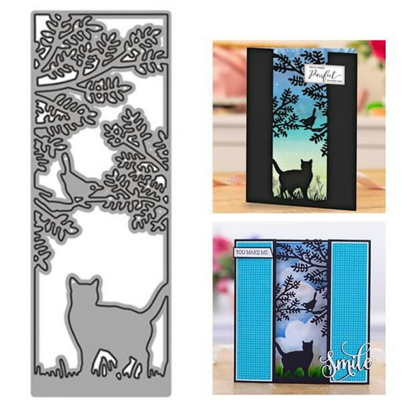 Cat Tree Bird Background Metal Cutting Dies For DIY Scrapbooking Album Paper Cards Decorative Crafts Embossing Die Cuts