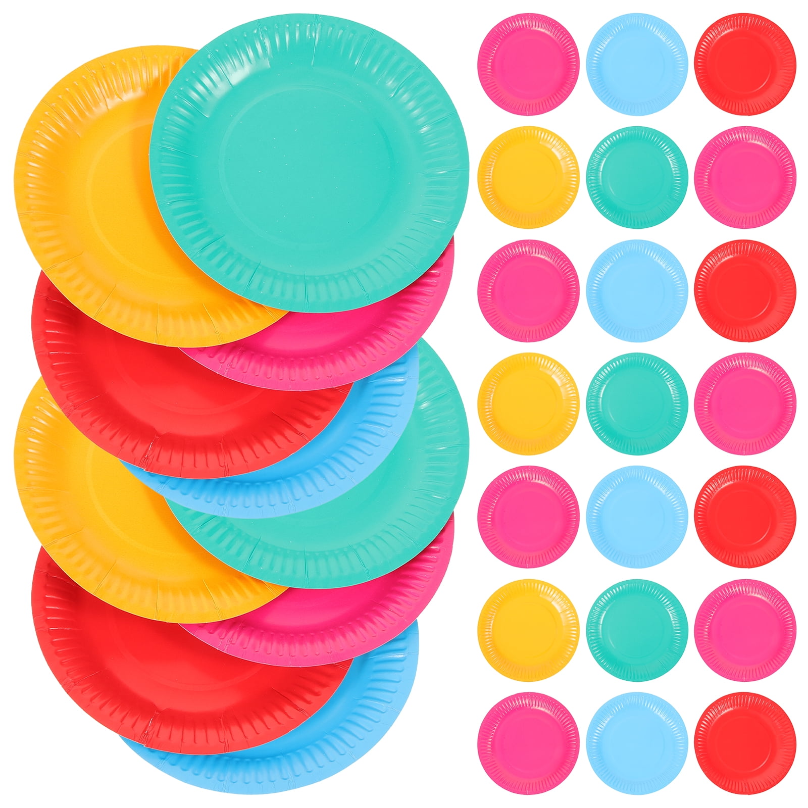 Foxnovo Paper Cake Plates Assorted Colors Food Safe Tableware 300Pcs