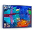 thumbnail image 3 of Designart 'Boats During Warm Sunset Resting On The Water I' Nautical & Coastal Framed Canvas Wall Art Print, 3 of 4