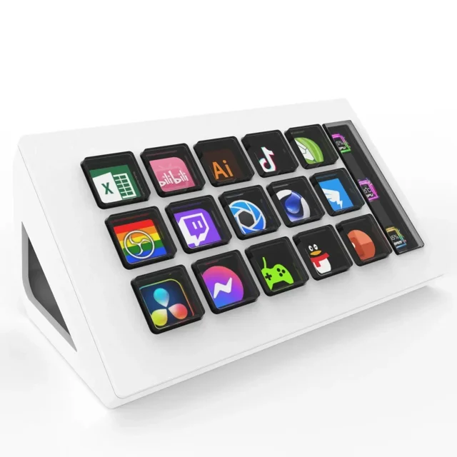 2024 New Streamdeck Visual Keyboard Lcd Button Custom Button 15 Key Real Time Content Creation Controller Windows/ios/android