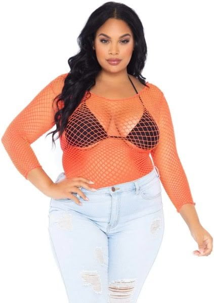 fishnet shirt plus size