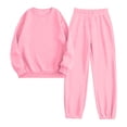 thumbnail image 4 of GEWSEY Womens Sweatsuits 2 Piece Set Airport Outfits for Women Crewneck Long Sleeve Sweatshirts Drawstring Pants Tracksuits (Pink, XL), 4 of 5
