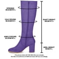 thumbnail image 4 of BLISSFUL STEP Women's Knee High Boots Side Zipper Faux Suede Block Chunky Heels Purple 9, 4 of 8
